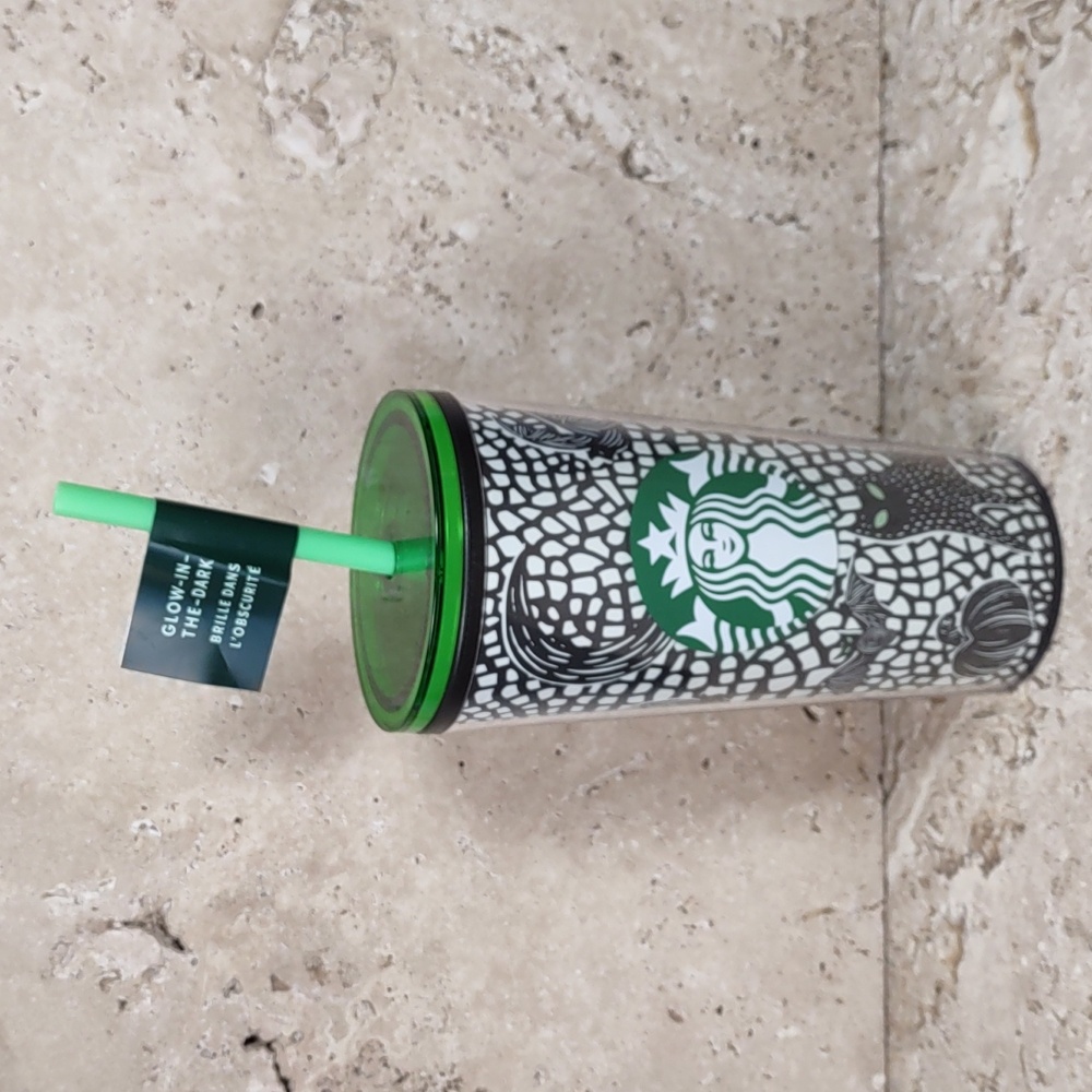 Starbucks 2020 Halloween Cats/Bats/Pumpkins Glow In The Dark 12oz Acrylic Tumble
